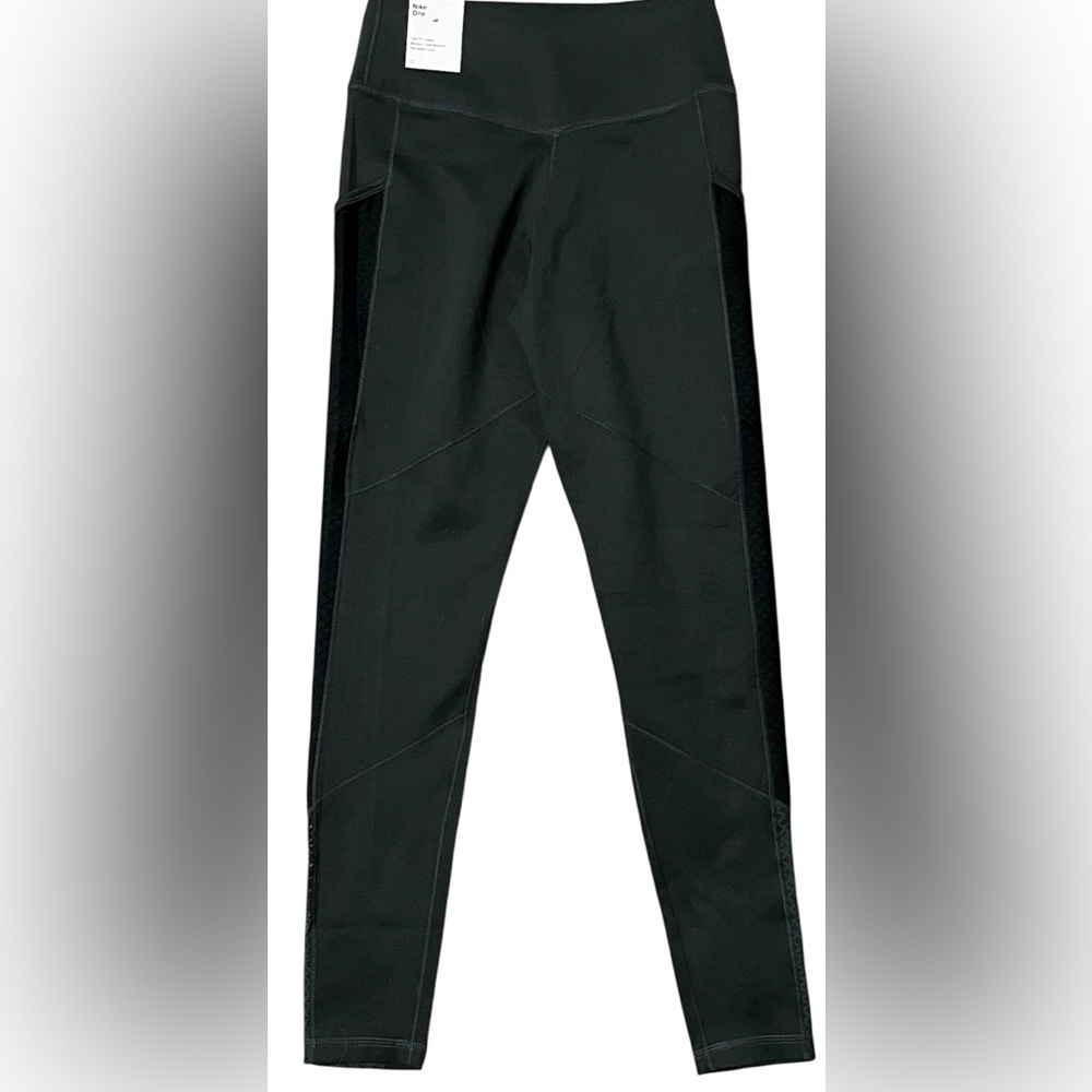 Nike One green black mid rise full length leggings tight fit buttery soft sz S - Picture 3 of 6